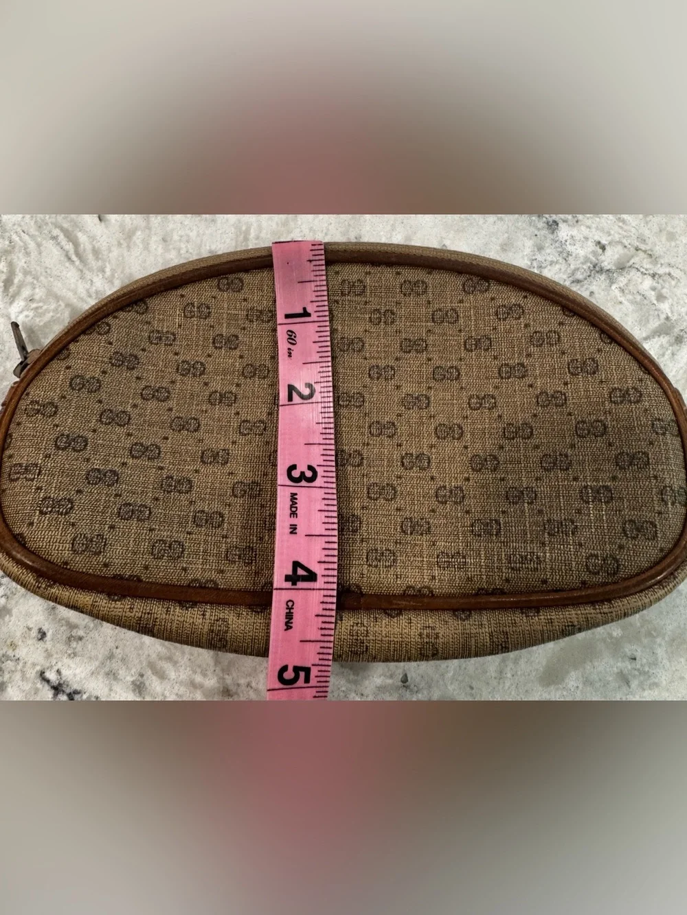 Gucci Vintage Beige Micro GG Cosmetic Pouch
